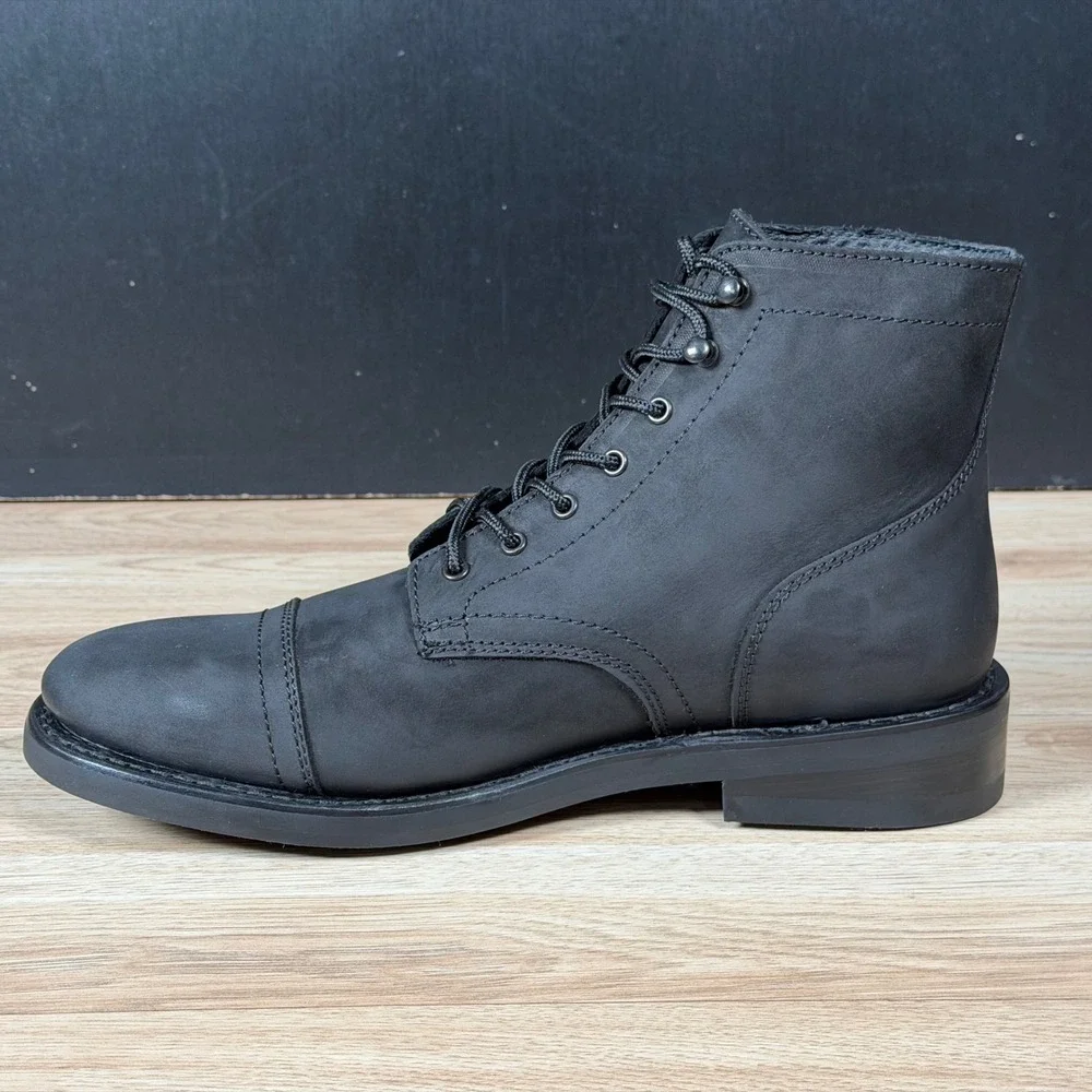 Thursday Boot Co Captain Boots Mens Size 10.5 Black Matte Nubuck Leather Cap Toe